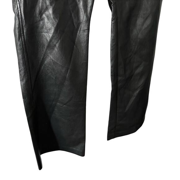 Aritzia Babaton Command Faux Leather Pants Black Size 8 Straight Leg High Waist - Picture 9 of 10